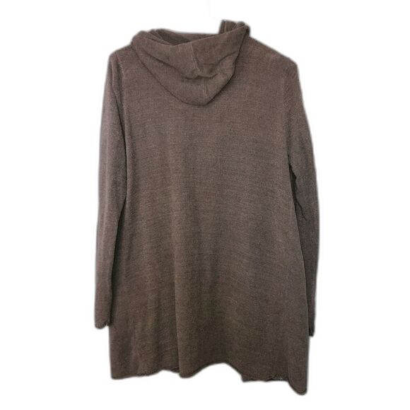 BAREFOOT DREAMS Women's Open Front Cardigan Hood Size Small Brown - Picture 3 of 12